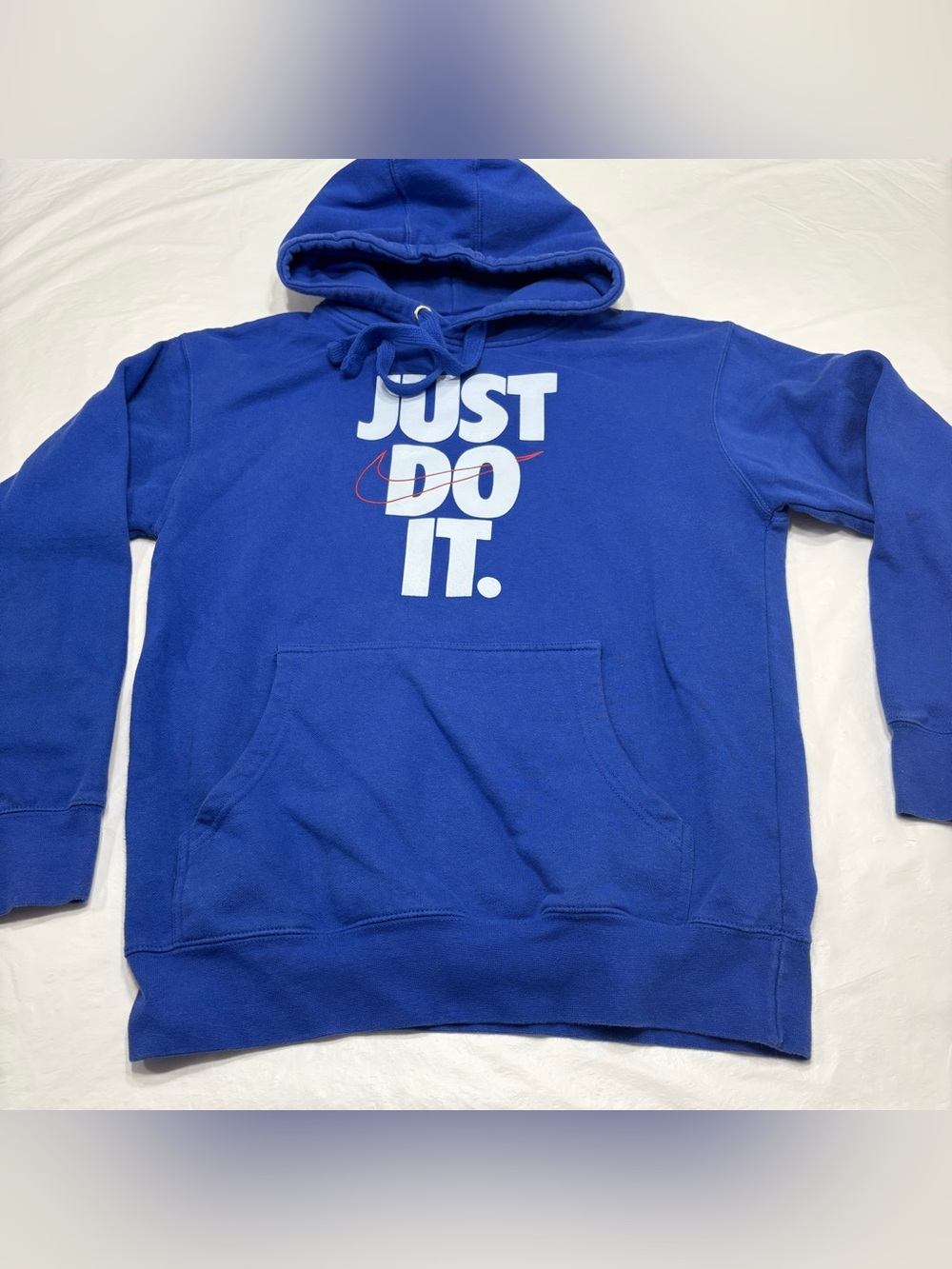Nike Just Do It Blue Pullover Hoodie Sweatshirt Men’s Medium